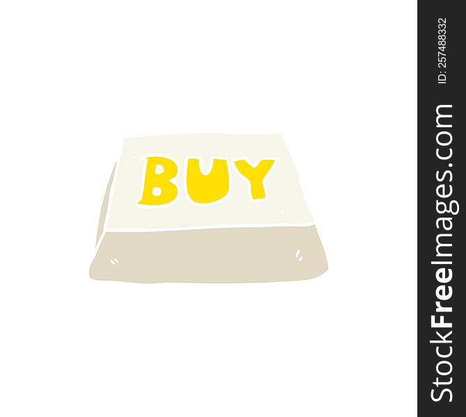 flat color illustration of computer key buy symbol. flat color illustration of computer key buy symbol