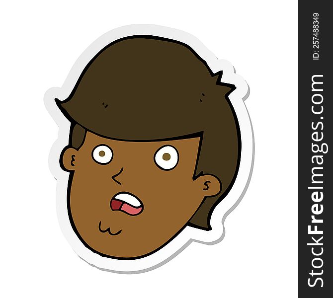 sticker of a cartoon man with big chin