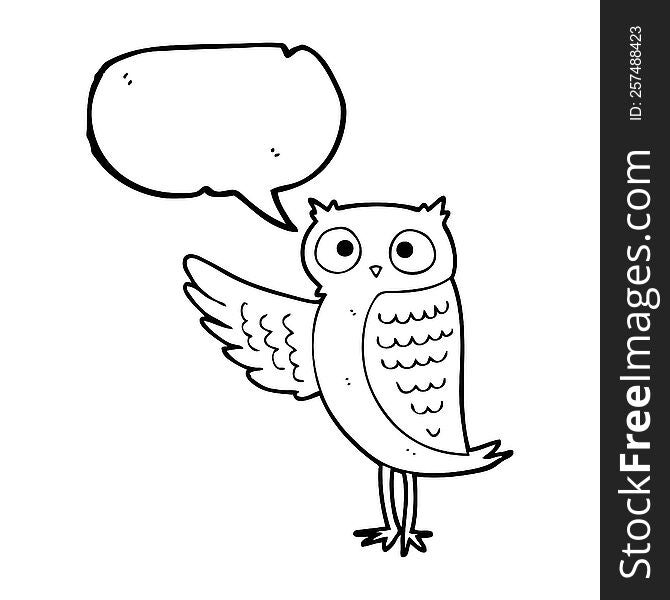 Speech Bubble Cartoon Owl