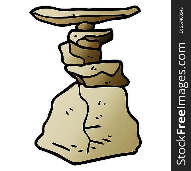cartoon doodle stacked rocks