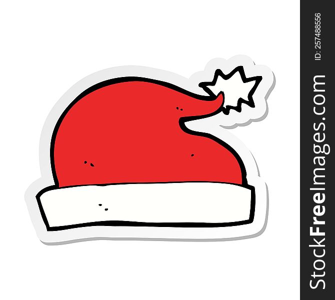 sticker of a cartoon santa hat