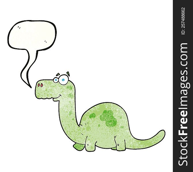freehand speech bubble textured cartoon dinosaur