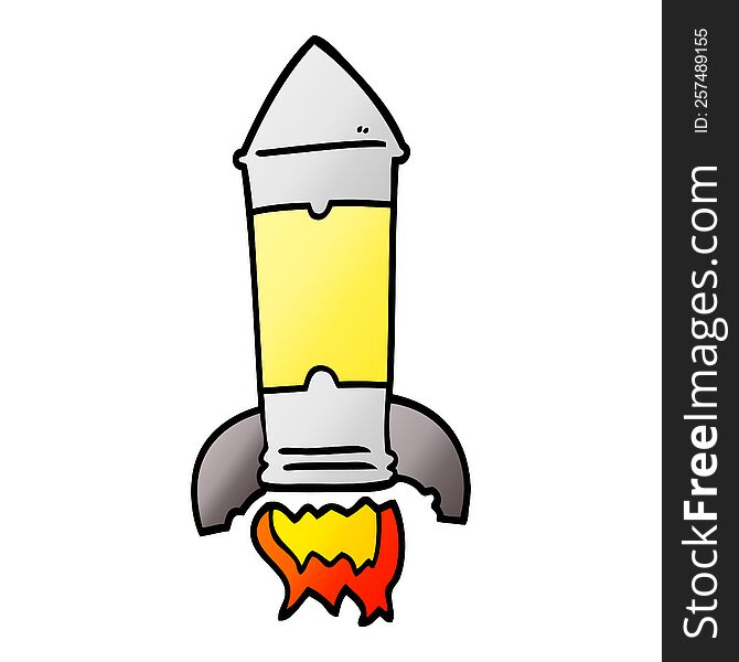 Vector Gradient Illustration Cartoon Rocket
