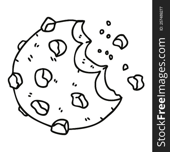 line drawing quirky cartoon cookie. line drawing quirky cartoon cookie