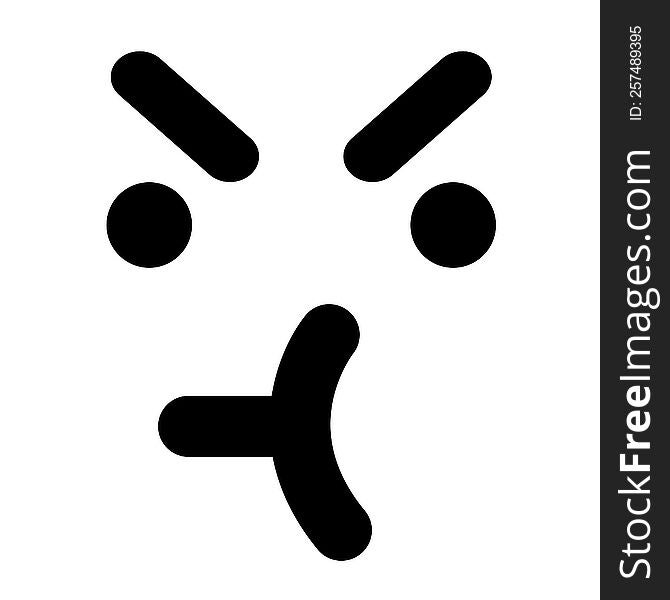 simple annoyed face icon
