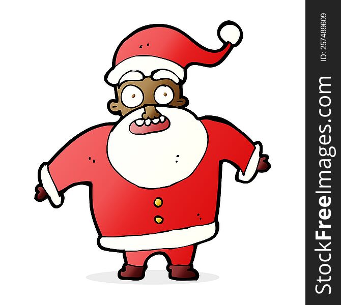 Cartoon Shocked Santa Claus