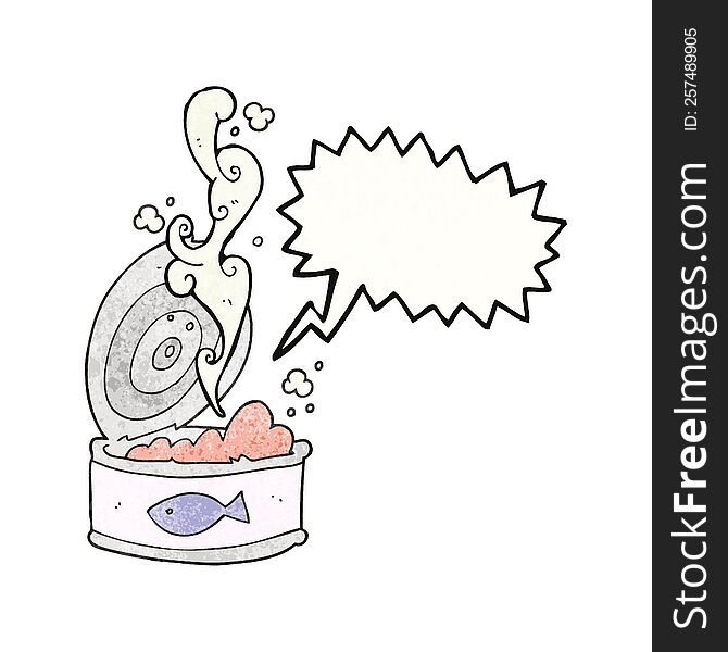 Speech Bubble Textured Cartoon Can Of Tuna