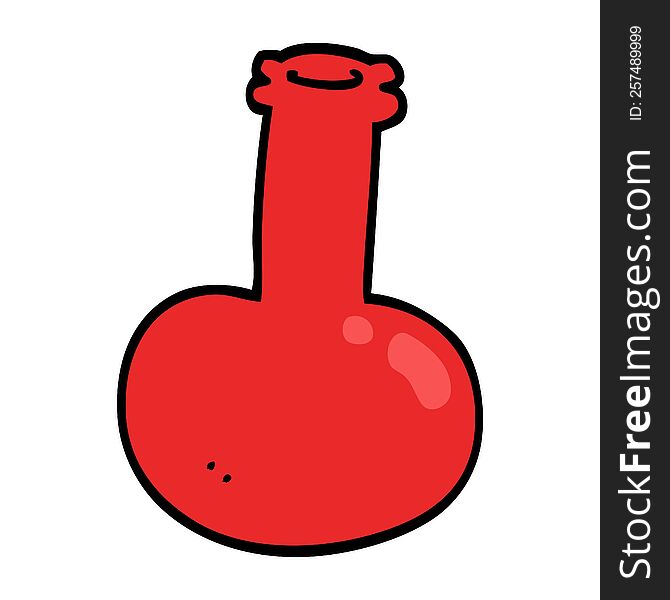 cartoon doodle red vase