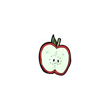 Cartoon Sliced Apple Stock Photos