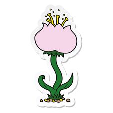 Free Sticker Of A Cartoon Exotic Flower Stock Image - 257494111