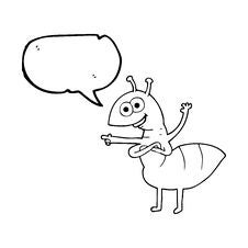 Speech Bubble Cartoon Ant Stock Photo
