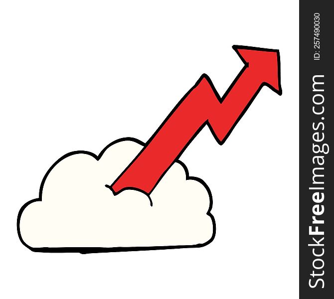 Cartoon Doodle Business Growth Arrow