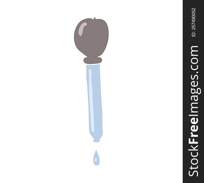 Flat Color Illustration Of A Cartoon Pipette Dripping