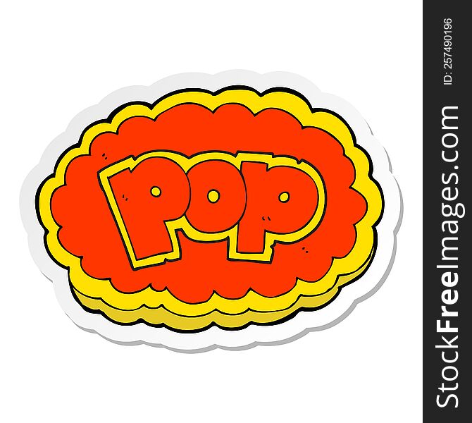 sticker of a cartoon POP symbol