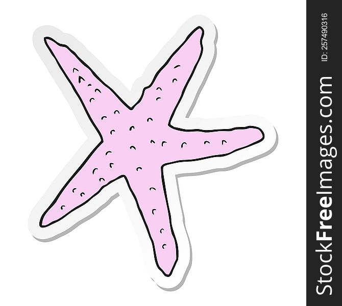 sticker of a cartoon starfish