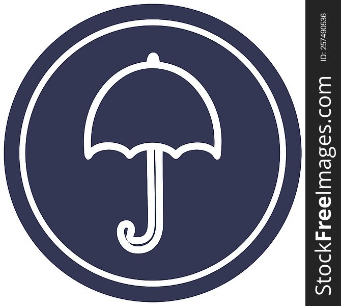 Open Umbrella Circular Icon