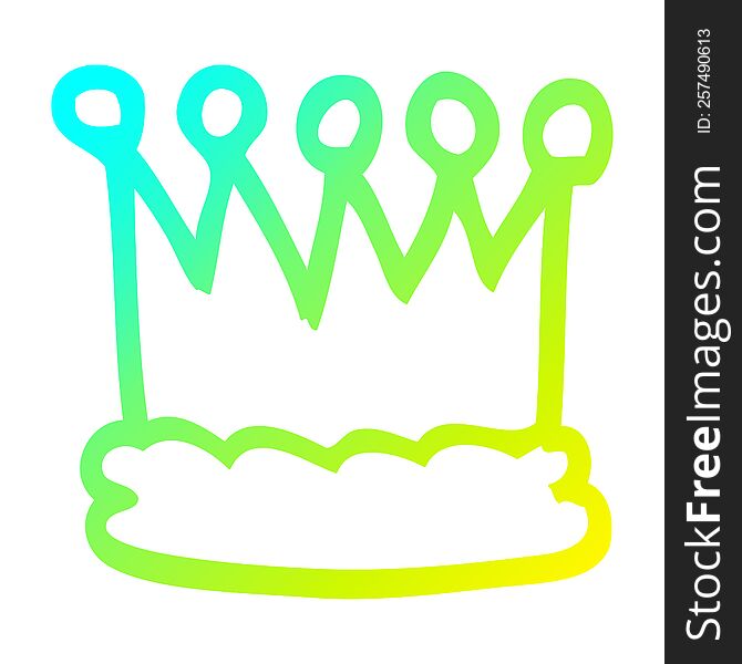 Cold Gradient Line Drawing Cartoon Crown