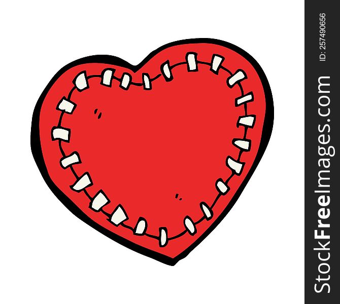 Cartoon Stitched Heart