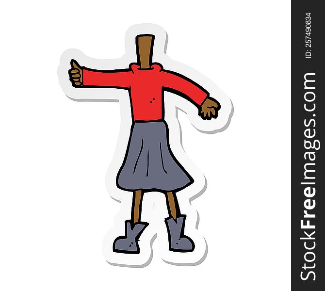 sticker of a cartoon female body