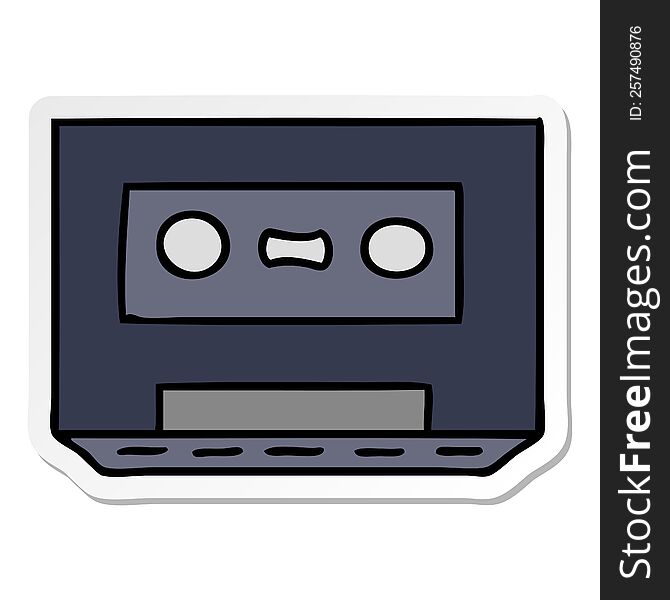 Sticker Cartoon Doodle Of A Sticker Cassette Tape