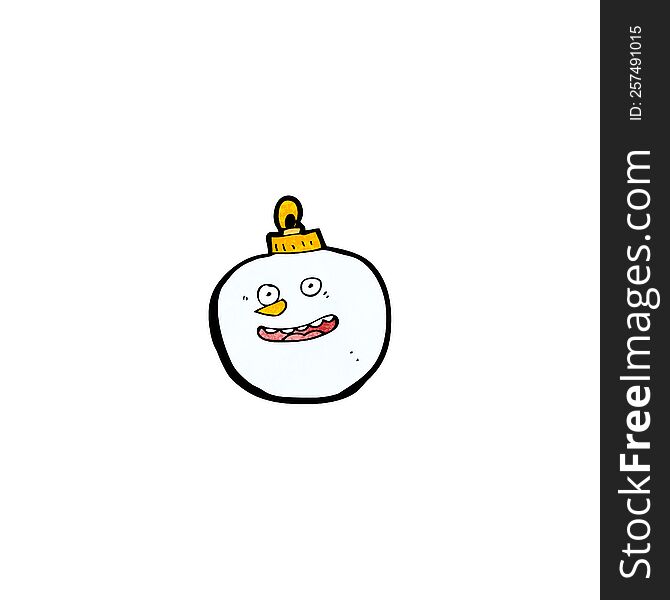 cartoon snowman bauble