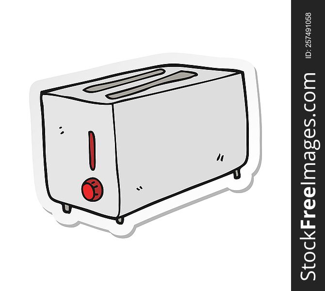 Sticker Of A Cartoon Toaster