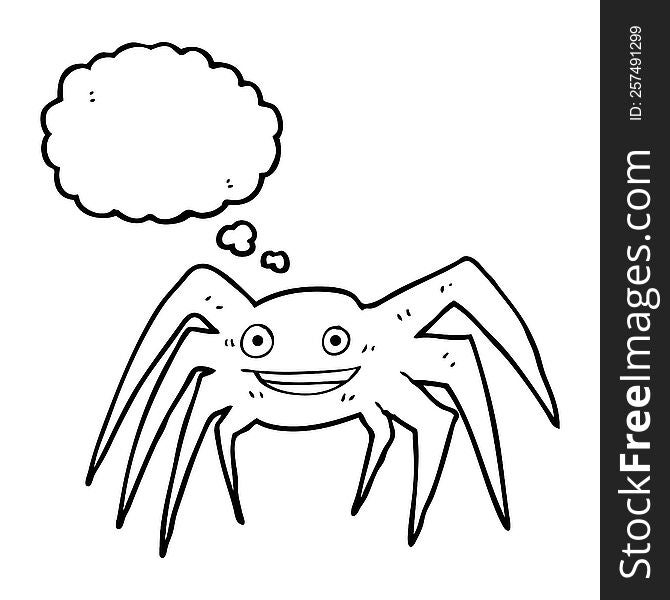 Thought Bubble Cartoon Happy Spider