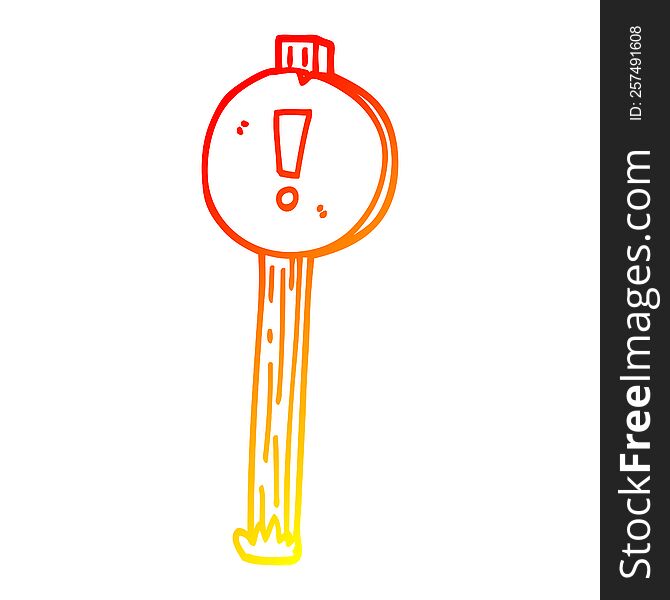 warm gradient line drawing of a cartoon traffic signs