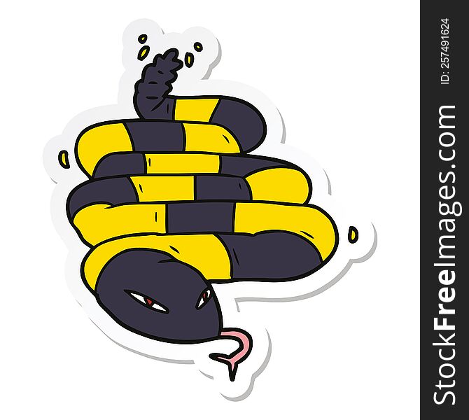 sticker of a cartoon poisonous snake