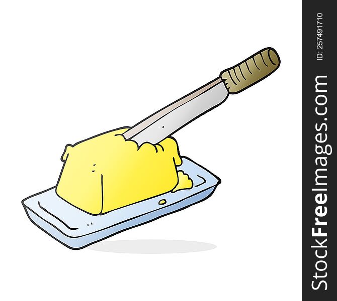 Cartoon Knife In Butter