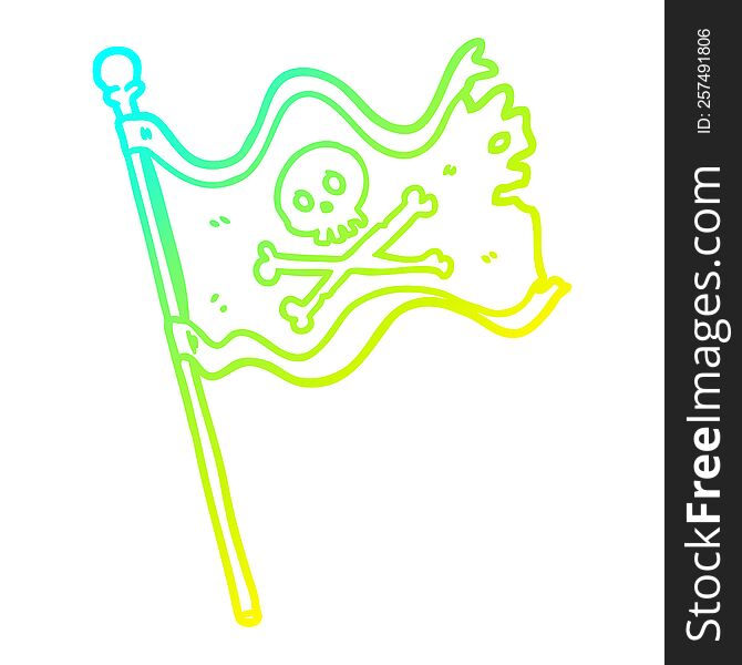 Cold Gradient Line Drawing Pirate Flag