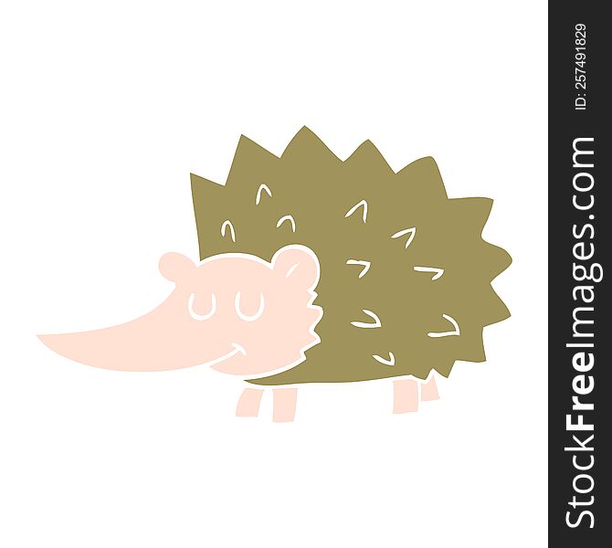 flat color illustration of hedgehog. flat color illustration of hedgehog