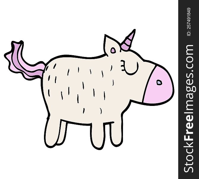 Cartoon Doodle Cute Unicorn