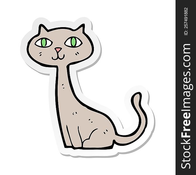 Sticker Of A Cartoon Cat