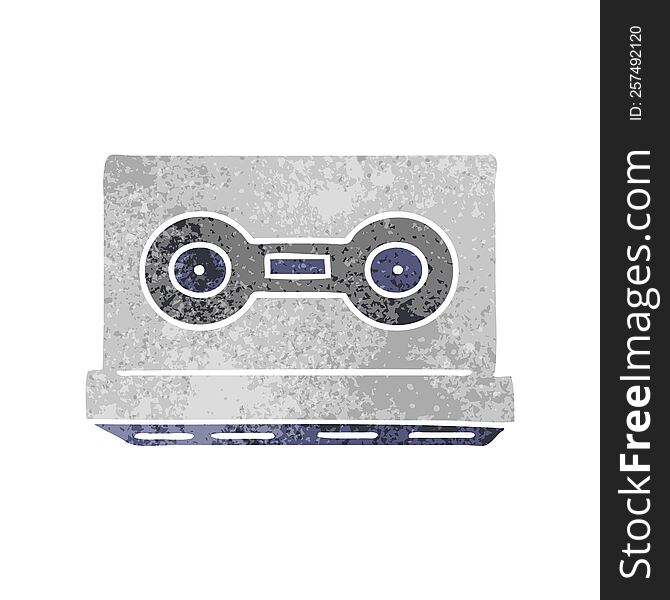 Retro Cartoon Doodle Of A Retro Cassette Tape