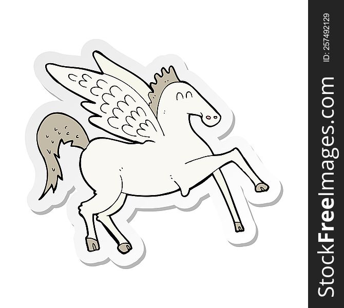 Sticker Of A Cartoon Pegasus