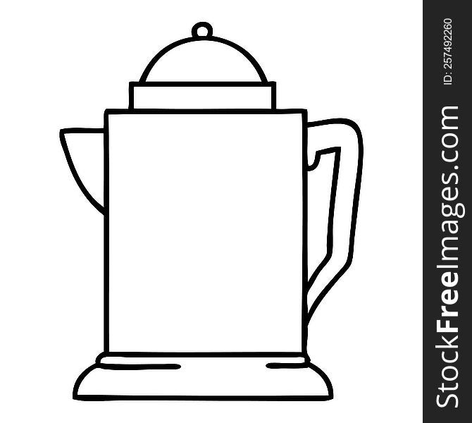 line doodle of an old coffee jug