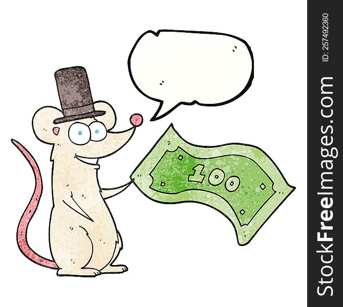 Speech Bubble Textured Cartoon Rich Mouse