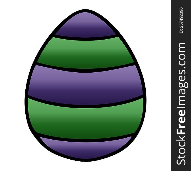 Quirky Gradient Shaded Cartoon Easter Egg