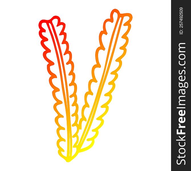 warm gradient line drawing of a cartoon strands of wheat