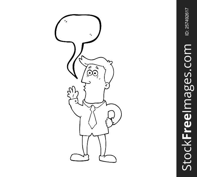 Speech Bubble Cartoon Businessman