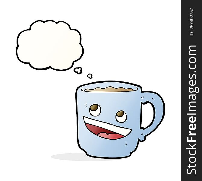 Cartoon Coffee Mug With Thought Bubble