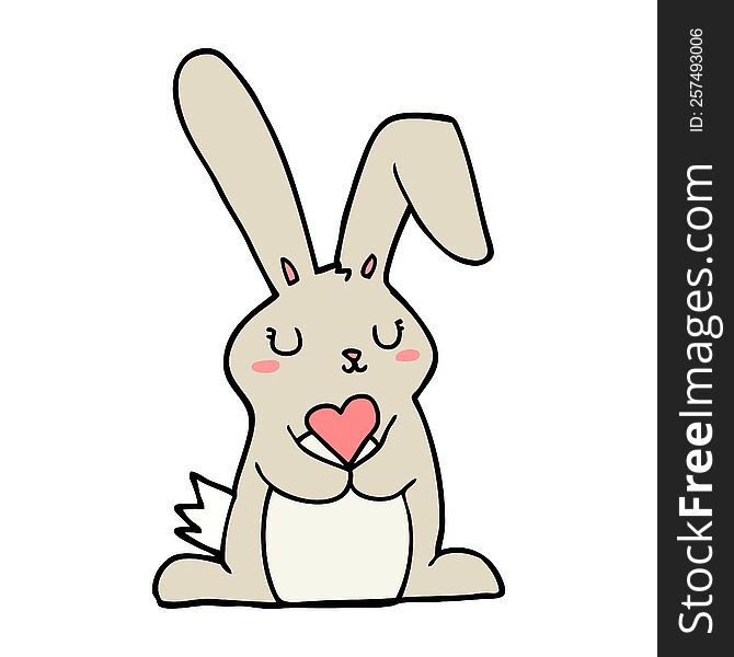 cartoon rabbit in love