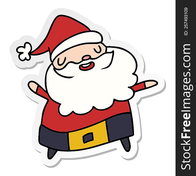 Sticker Cartoon Kawaii Of Santa Claus
