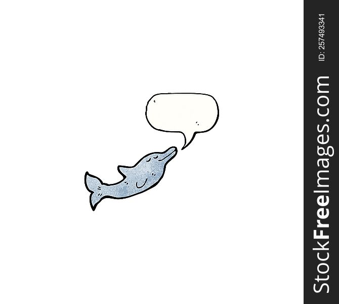 dolphin with speech bubble cartoon