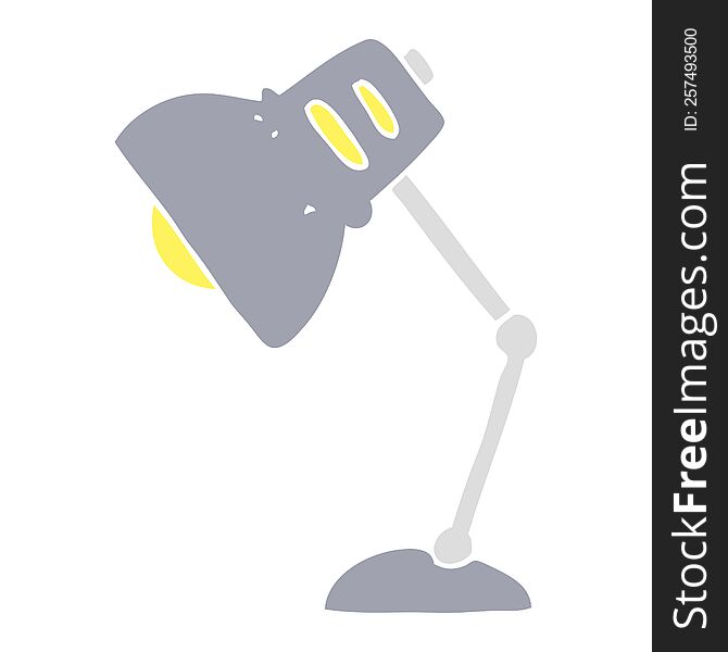 Flat Color Illustration Of A Cartoon Lamp