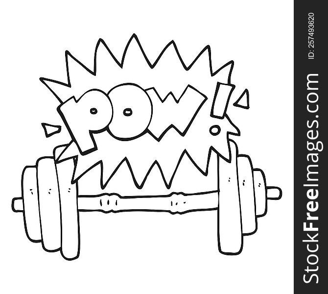 Black And White Cartoon Gym Barbell