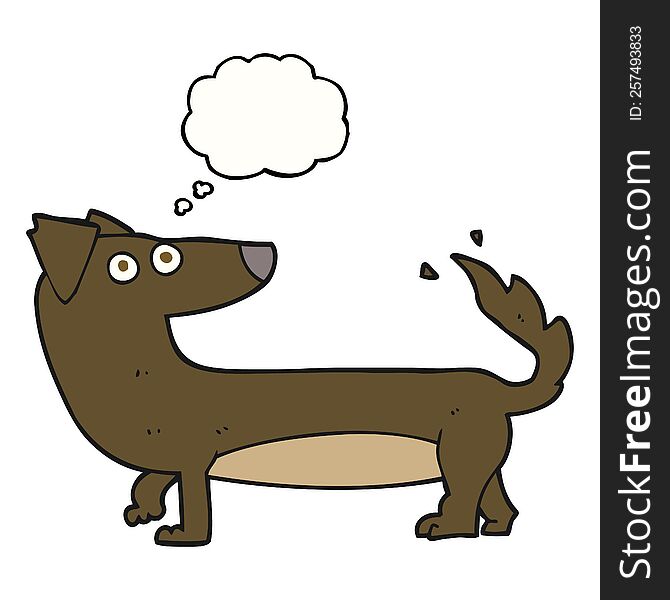 freehand drawn thought bubble cartoon dog