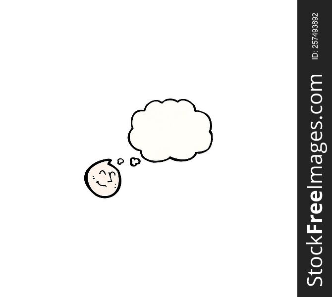 Cartoon Happy Face Symbol With Thought Bubble