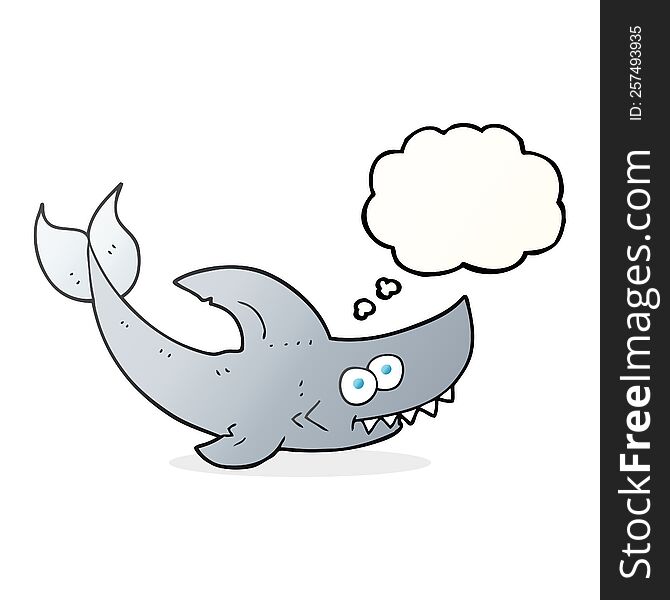 freehand drawn thought bubble cartoon shark